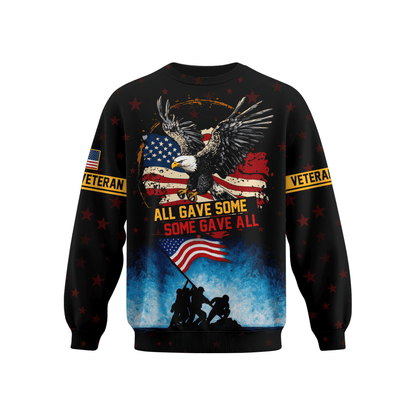 U.S. Veteran Hoodie – All Gave Some Some Gave All Patriotic Zip Up