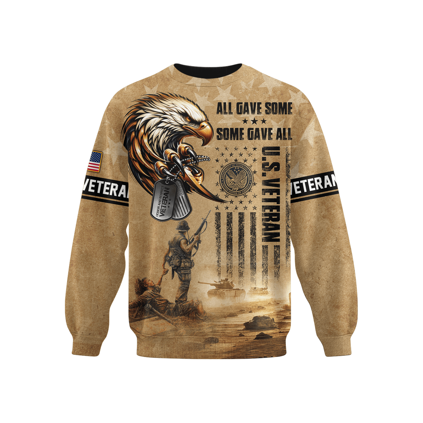 U.S. Veteran Hoodie – All Gave Some Some Gave All Military Zip Up