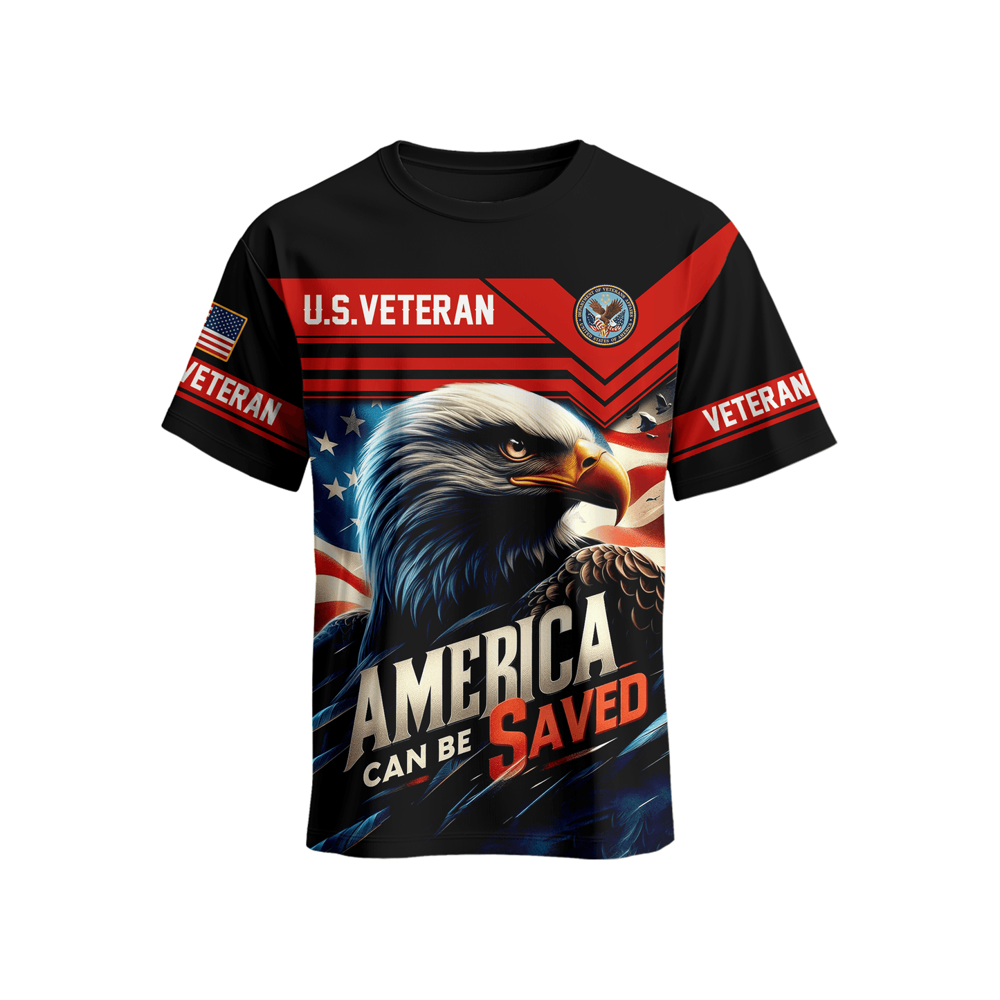 U.S. Veteran Hoodie – America Can Be Saved Patriotic Zip Up Jacket