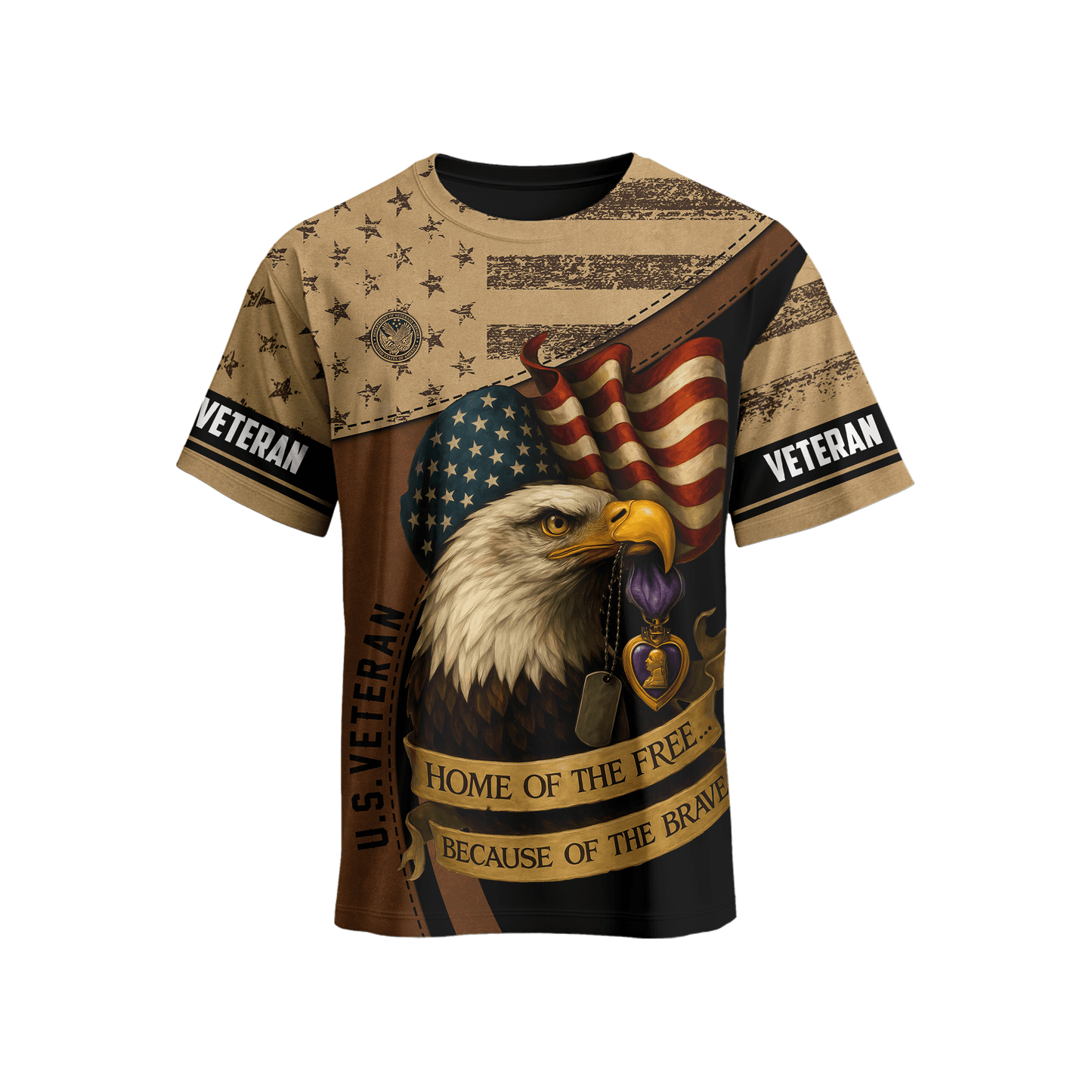 U.S. Veteran Hoodie – Patriotic Eagle Flag Military Pride Zip Up