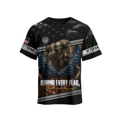 U.S. Veteran Hoodie – Behind Every Flag There Are Heroes Zip Up