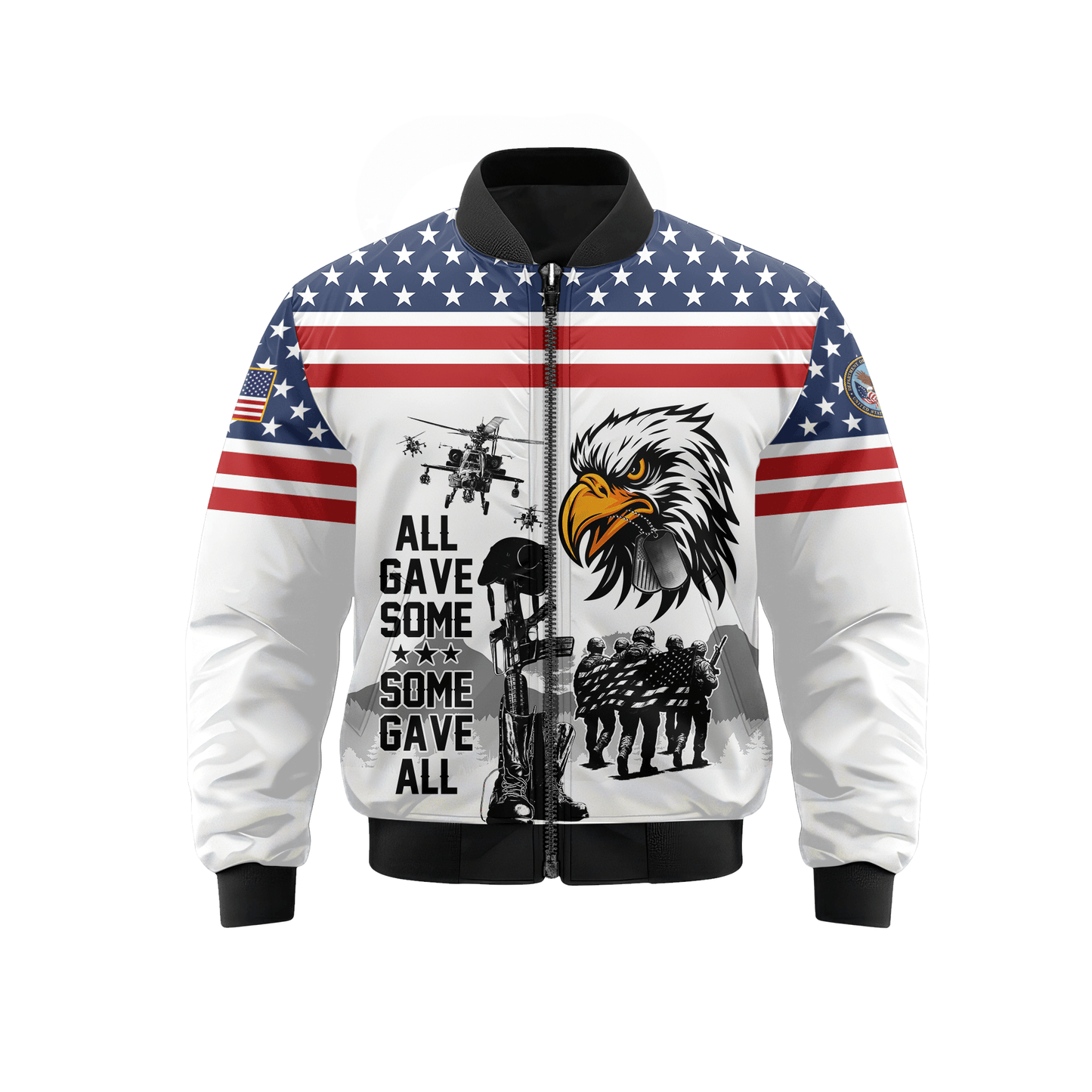 U.S. Veteran Hoodie – Eagle Design, Patriotic American Flag Zip Up VET31103