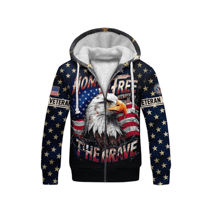 U.S. Veteran Hoodie – Eagle Design, Patriotic American Flag Zip Up VET31101