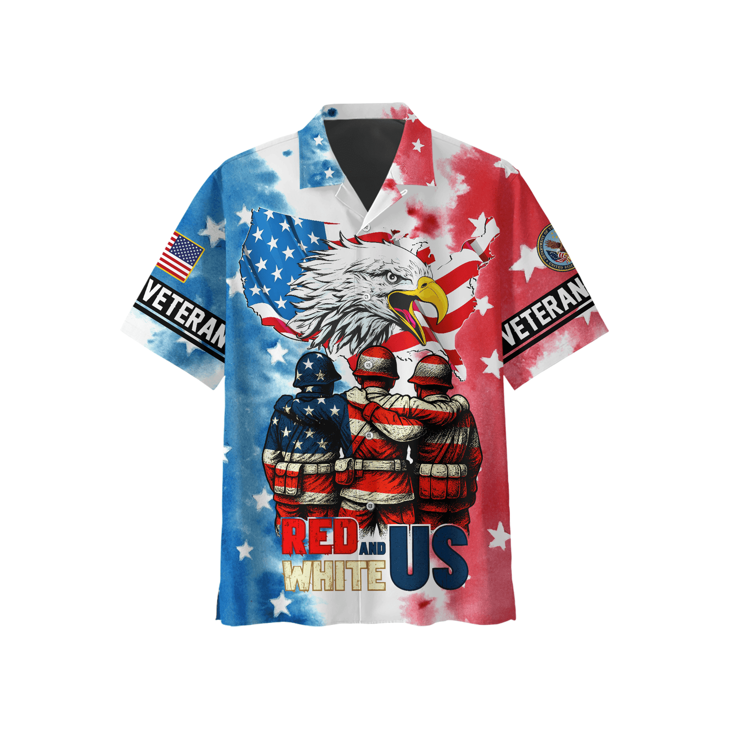 U.S. Veteran Hoodie – Red White and Blue Eagle Zip Up, American Flag Patriotic Hoodie for Veterans