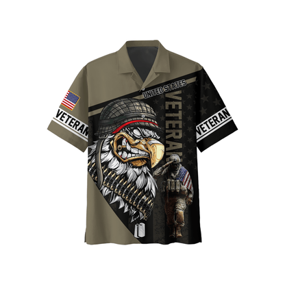 U.S. Veteran Hoodie – Eagle Design, Patriotic American Flag Zip Up VET31104