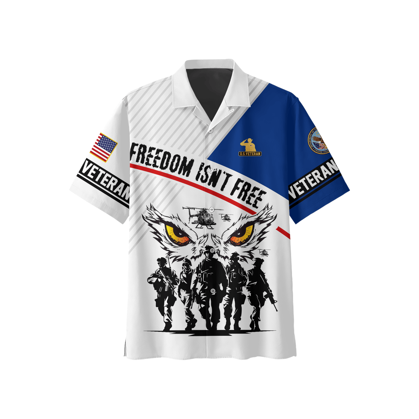 U.S. Veteran Hoodie – Eagle Design, Patriotic American Flag Zip Up VET31102