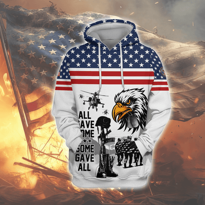 U.S. Veteran Hoodie – Eagle Design, Patriotic American Flag Zip Up VET31103