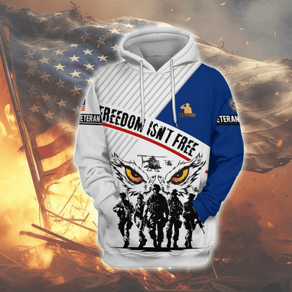 U.S. Veteran Hoodie – Eagle Design, Patriotic American Flag Zip Up VET31102