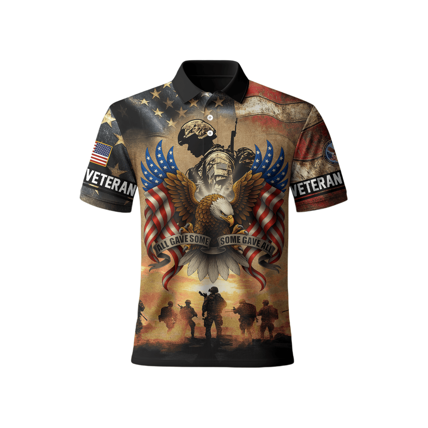 U.S. Veteran Hoodie – All Gave Some, Some Gave All Eagle Design, Patriotic American Flag Zip Up