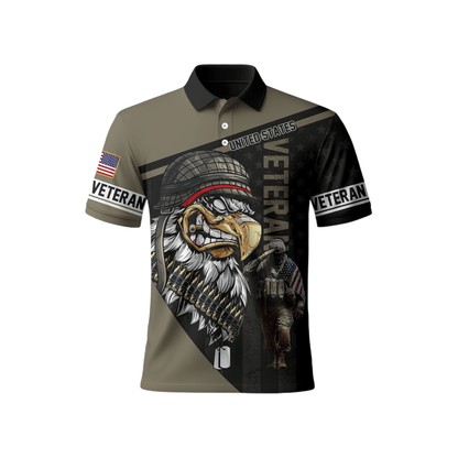 U.S. Veteran Hoodie – Eagle Design, Patriotic American Flag Zip Up VET31104