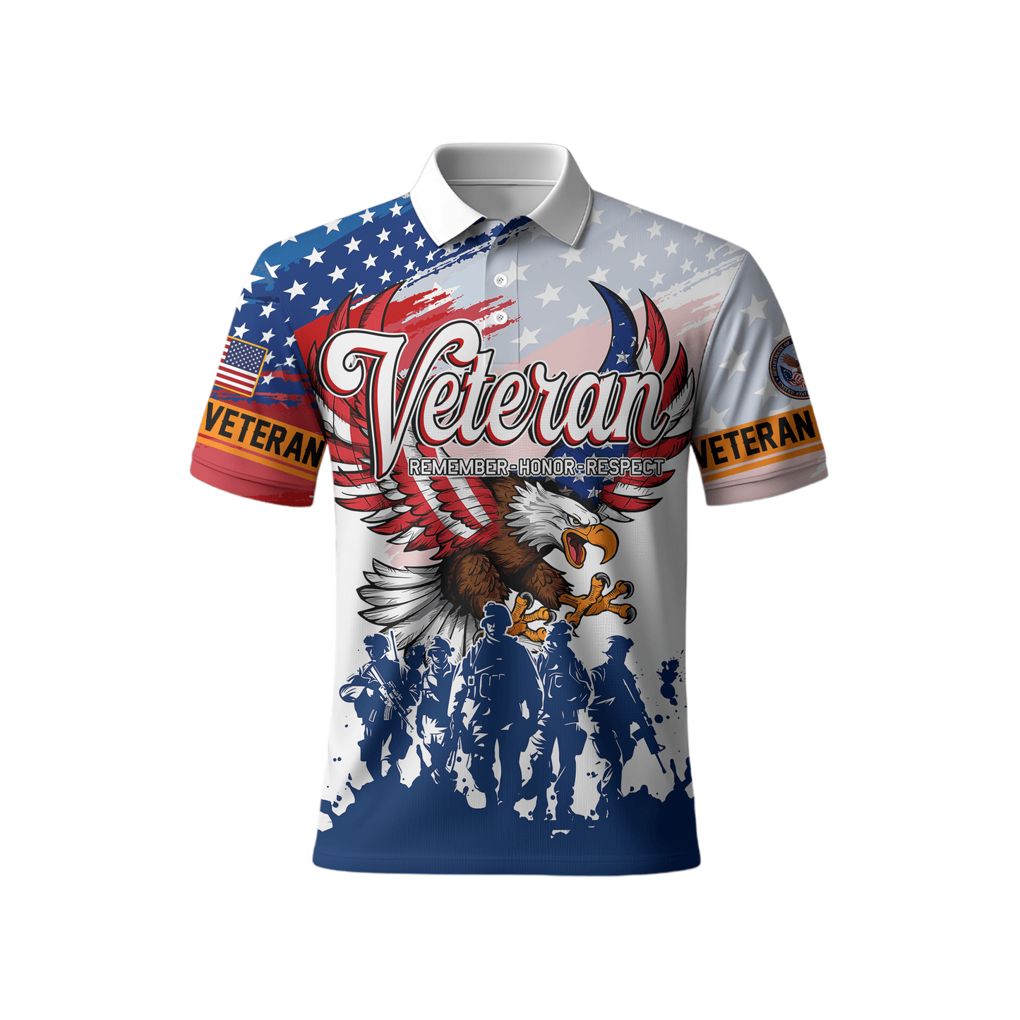 U.S. Veteran Hoodie – Eagle Design, Patriotic American Flag Zip Up VET31106