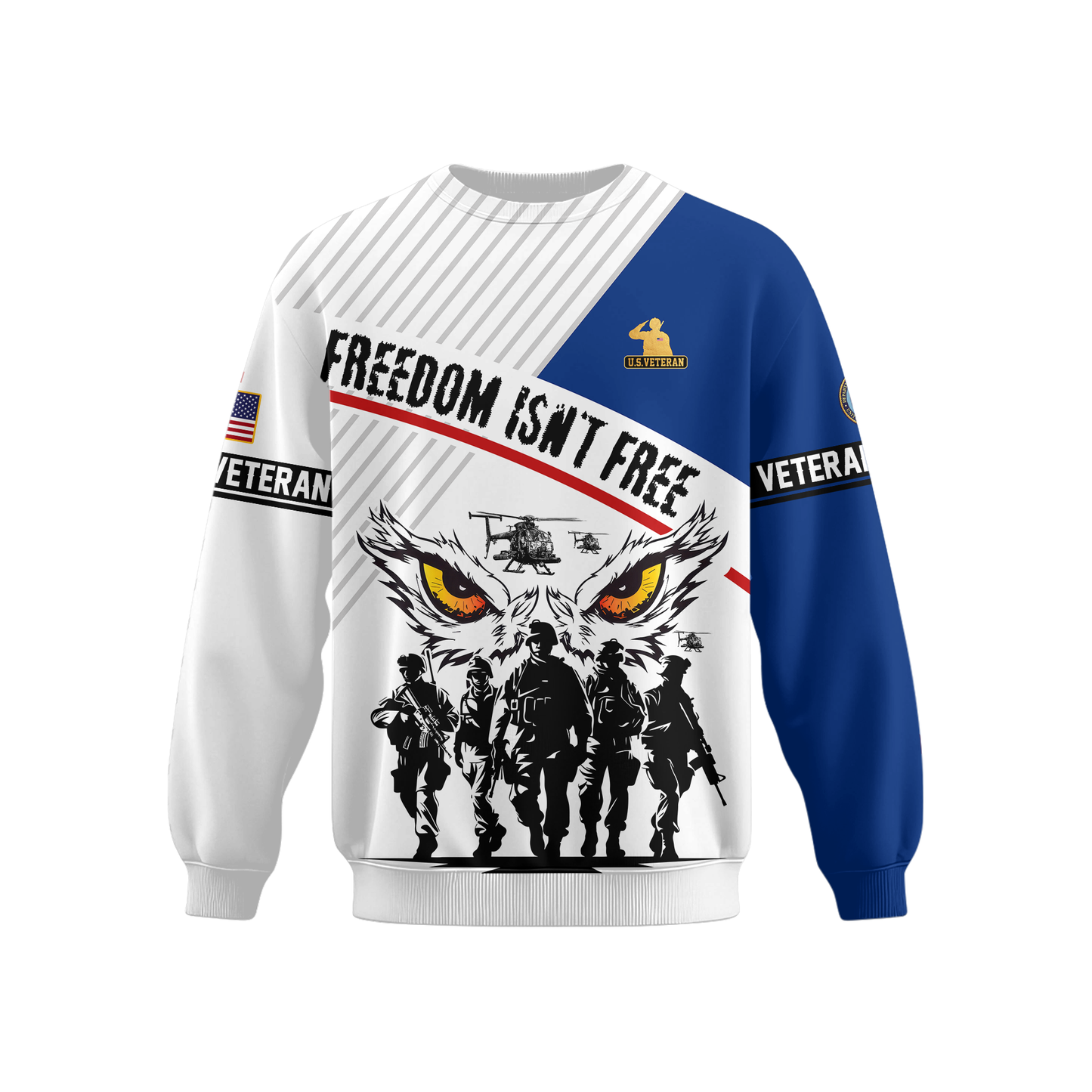 U.S. Veteran Hoodie – Eagle Design, Patriotic American Flag Zip Up VET31102