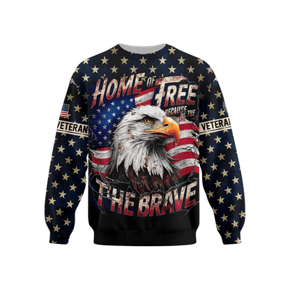 U.S. Veteran Hoodie – Eagle Design, Patriotic American Flag Zip Up VET31101