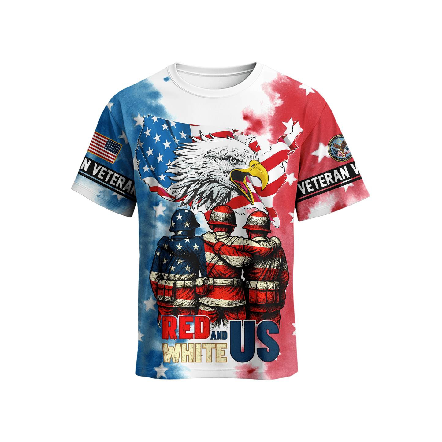 U.S. Veteran Hoodie – Red White and Blue Eagle Zip Up, American Flag Patriotic Hoodie for Veterans