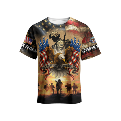 U.S. Veteran Hoodie – All Gave Some, Some Gave All Eagle Design, Patriotic American Flag Zip Up