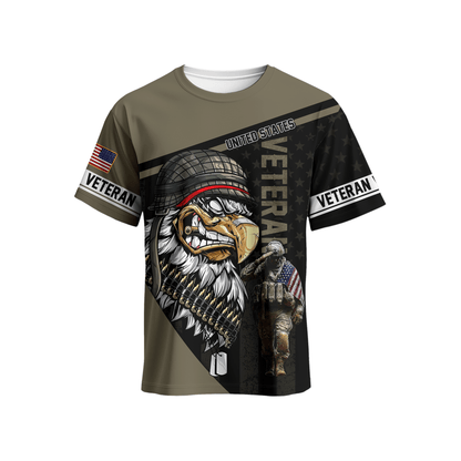 U.S. Veteran Hoodie – Eagle Design, Patriotic American Flag Zip Up VET31104