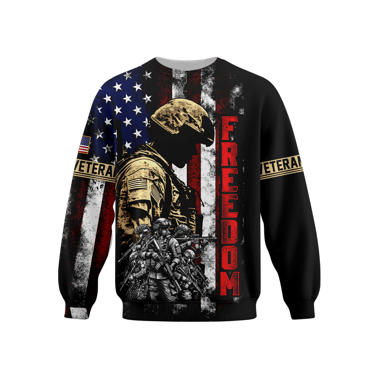 U.S. Veteran Hoodie – Freedom American Flag Design, Soldier Tribute Zip Up, Patriotic Military Apparel
