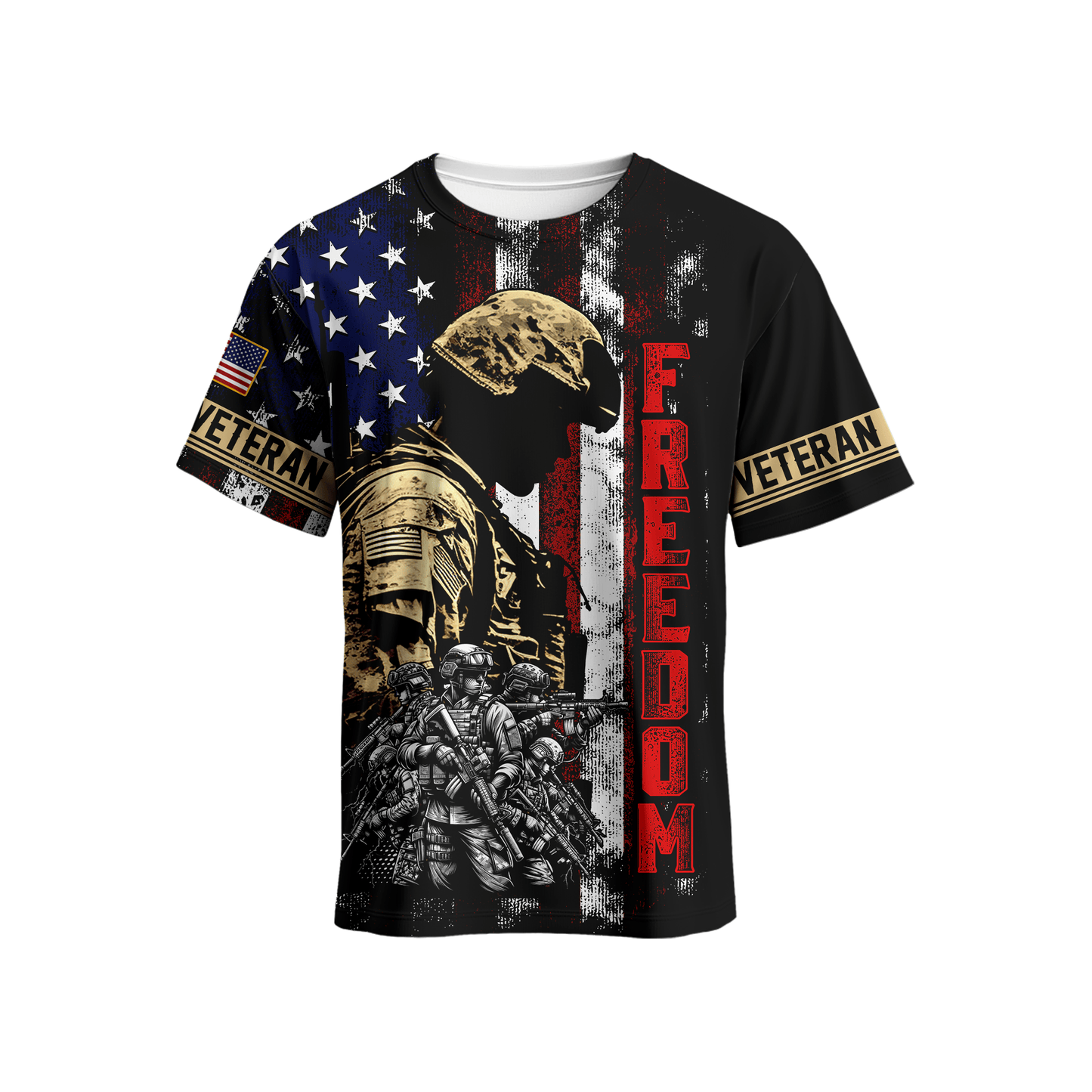 U.S. Veteran Hoodie – Freedom American Flag Design, Soldier Tribute Zip Up, Patriotic Military Apparel