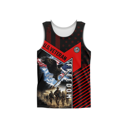 U.S. Veteran Freedom Hoodie – Patriotic Eagle and Soldier Zip Up, American Flag Military Pride Hoodie for Men