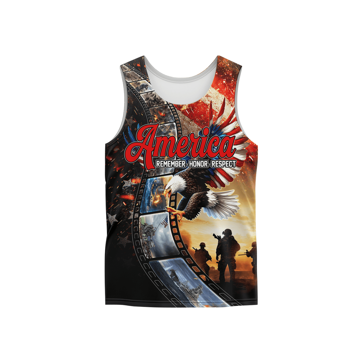 U.S. Veteran Hoodie – America Remember Honor Respect, Eagle and Soldier Zip Up, Patriotic Hoodie