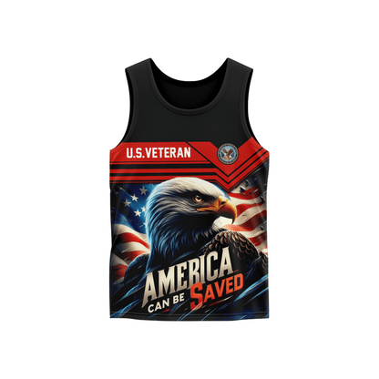 U.S. Veteran Hoodie – America Can Be Saved Patriotic Zip Up Jacket