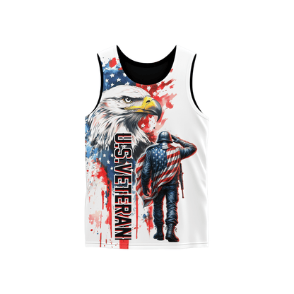 U.S. Veteran Hoodie – American Flag Soldier & Bald Eagle Zip Up