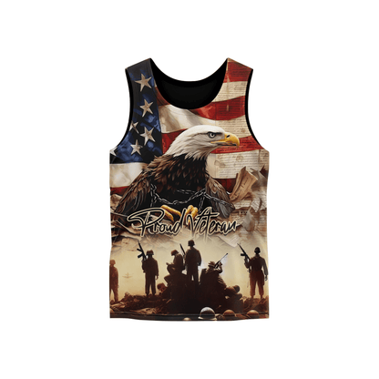 U.S. Veteran Hoodie – Proud Veteran Bald Eagle Zip Up, American Flag Military Hoodie, Patriotic Gift for Heroes