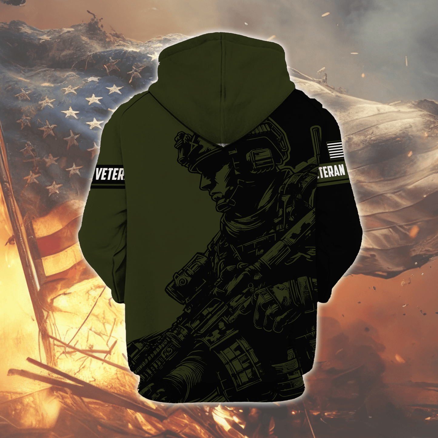 U.S. Veteran Hoodie – Tactical Soldier Military Pride Zip Up