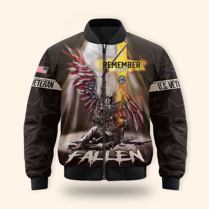 U.S. Veteran Hoodie – Remember Our Fallen, Angel Soldier Tribute Zip Up, Patriotic Memorial Hoodie for Heroes