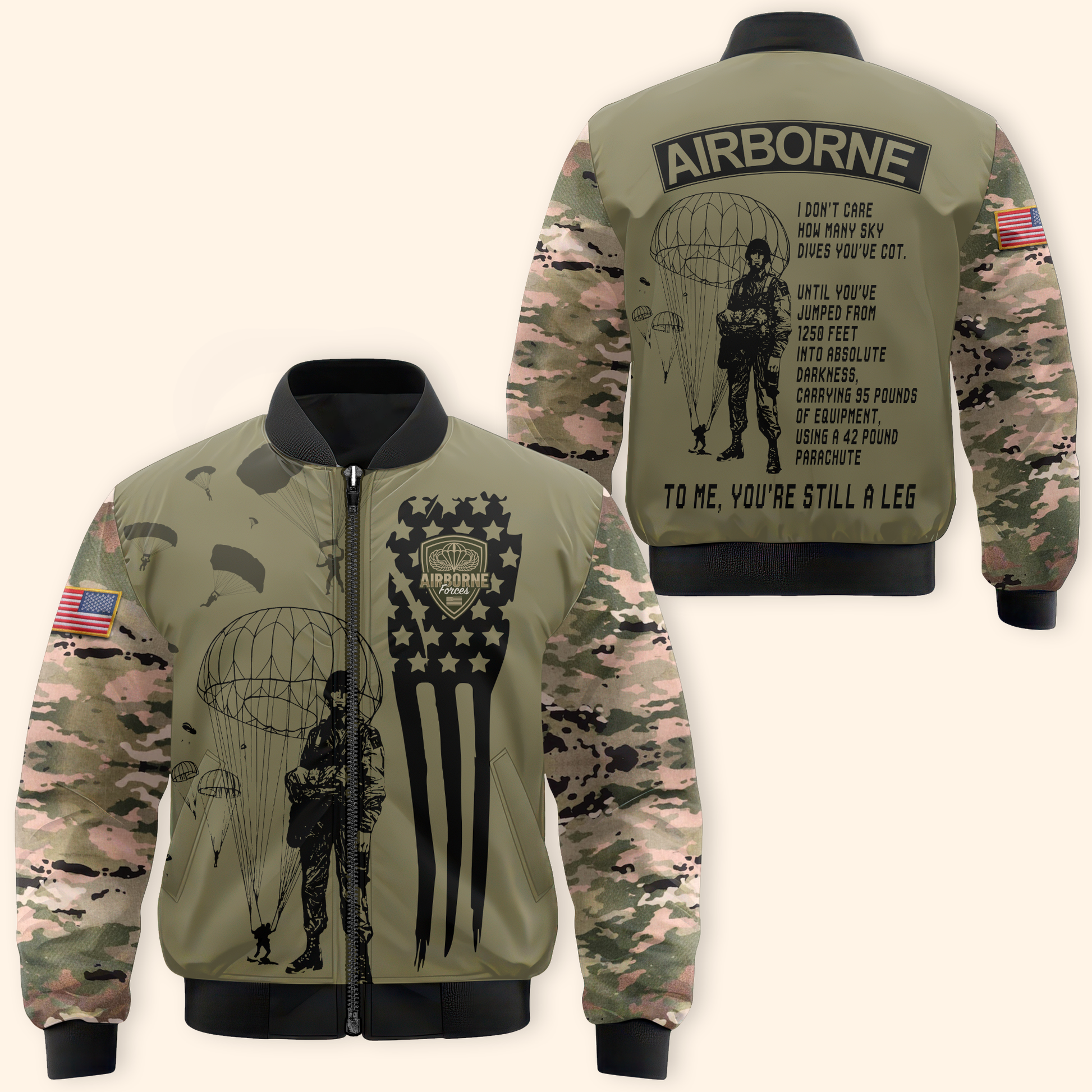 U.S. Airborne Hoodie – Paratrooper Camo Design, Proud Army Veteran Apparel, easychoo.com