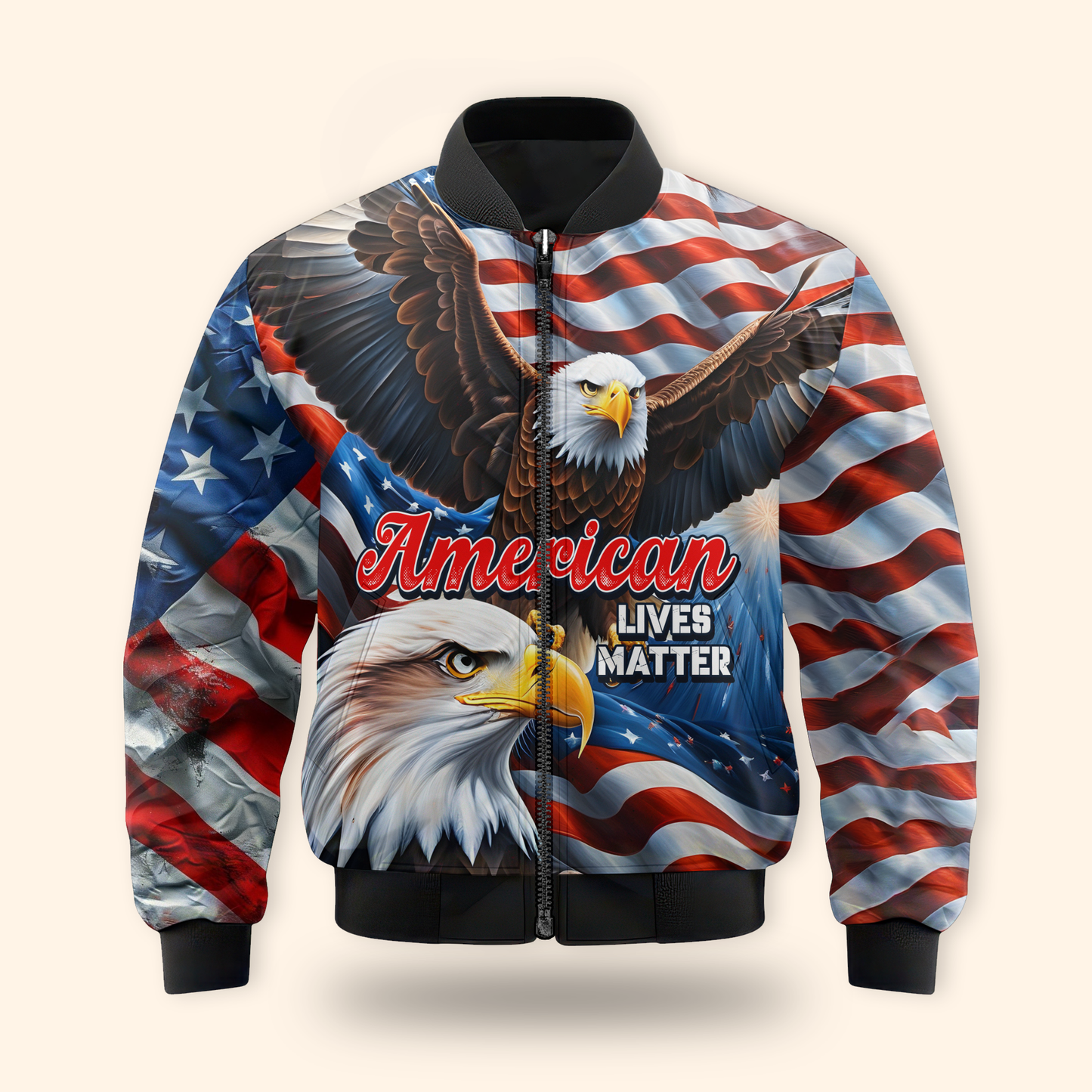 U.S. Veteran Hoodie – Eagle Design, Patriotic American Flag Zip Up MH2530