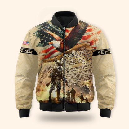 U.S. Veteran Hoodie – We The People American Eagle Zip Up