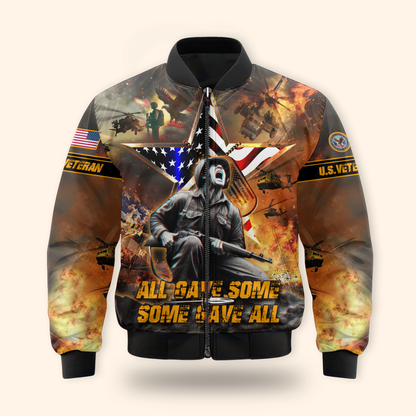 U.S. Veteran Hoodie – All Gave Some Some Gave All, American Flag Patriotic Military Hoodie, Veteran Day Gift for Heroes