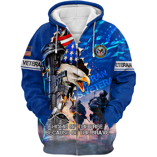 Veteran - Freedom veteran all over prints hawaiian shirt, zip hoodie 2025 , gifts for veterans, easychoo.com