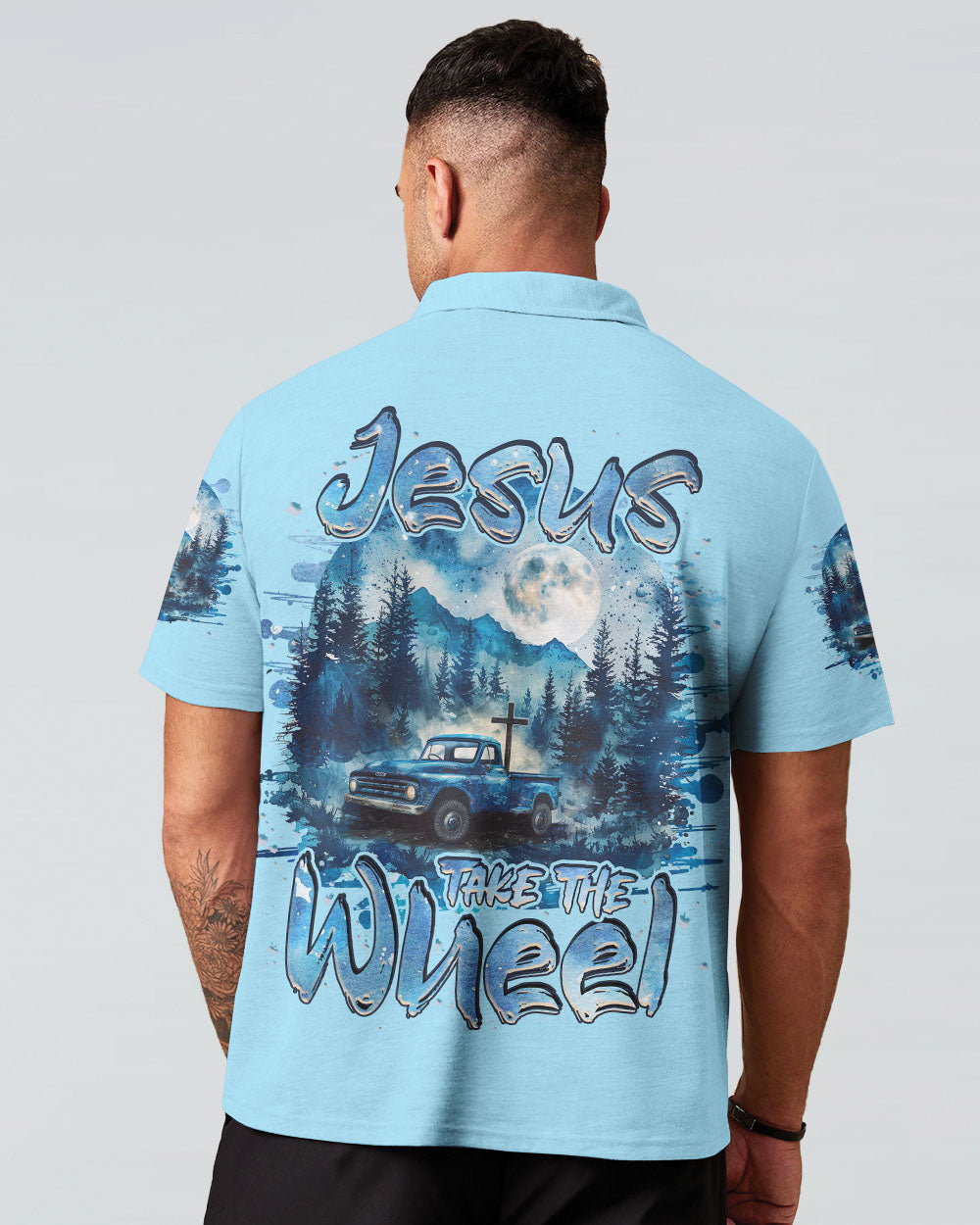 Jesus Take The Wheel Men's All Over Print Shirt - Tlnz2003244, easychoo.com