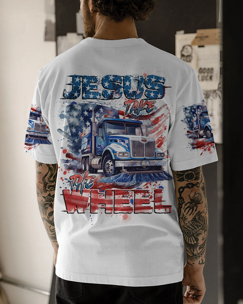 Jesus Take The Wheel Sweeper Truck Men's All Over Print Shirt - Tytd0104241, easychoo.com