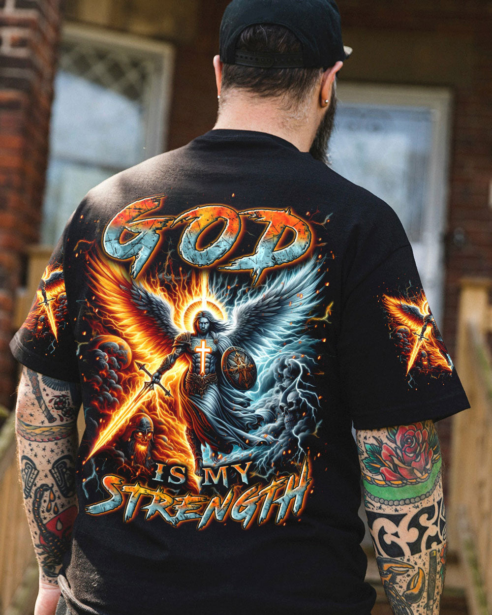 God Is My Strength Men's All Over Print Shirt - Yhln0403242, easychoo.com