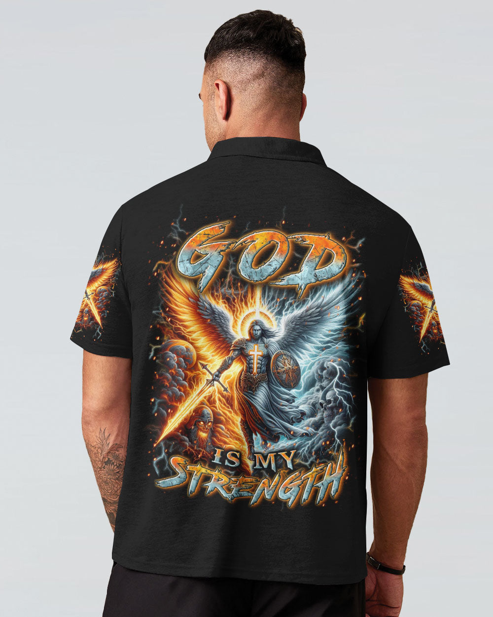 God Is My Strength Men's All Over Print Shirt - Yhln0403242, easychoo.com