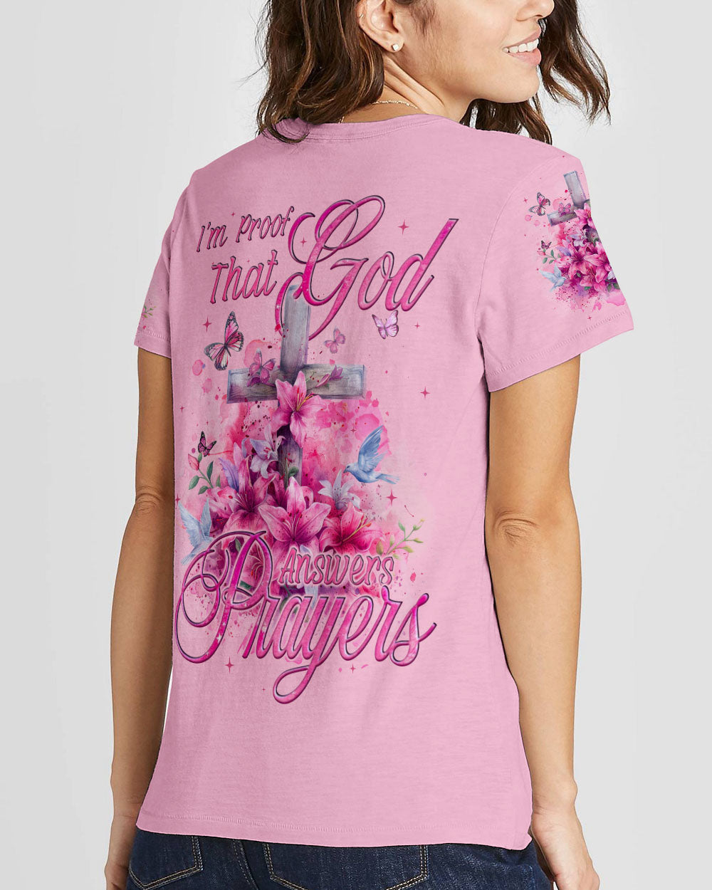 God Answers Prayer Women's All Over Print Shirt - Tyqy0803244, easychoo.com