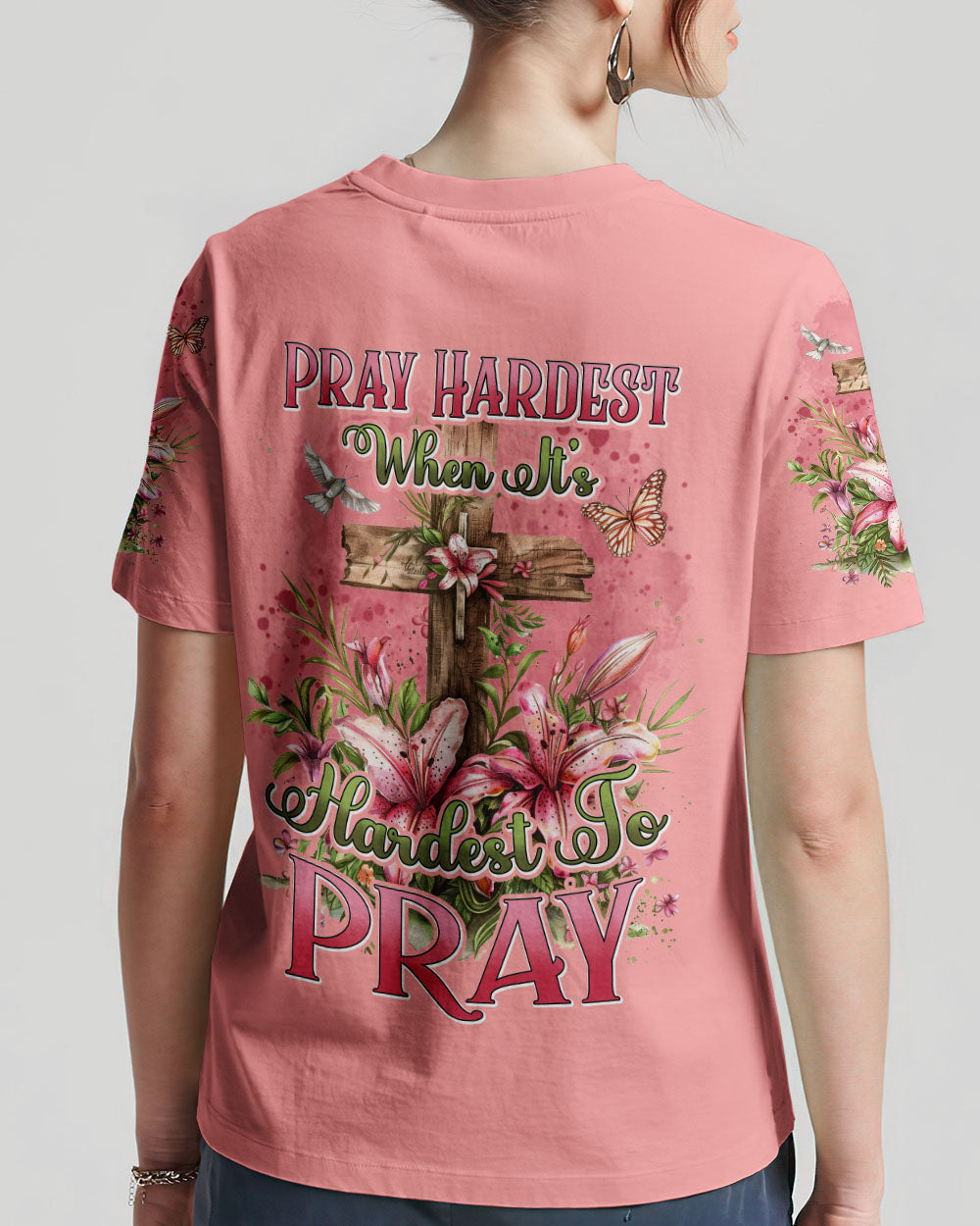 Pray Hardest When It's Hardest To Pray Women's All Over Print Shirt - Tyhi2603243, easychoo.com