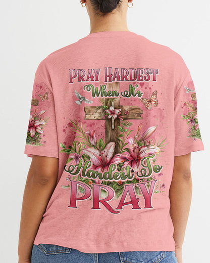 Pray Hardest When It's Hardest To Pray Women's All Over Print Shirt - Tyhi2603243, easychoo.com