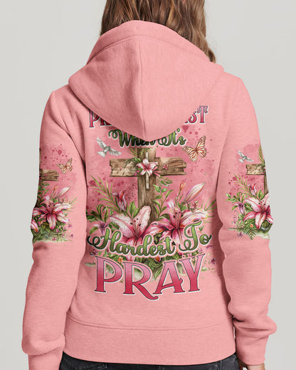 Pray Hardest When It's Hardest To Pray Women's All Over Print Shirt - Tyhi2603243, easychoo.com