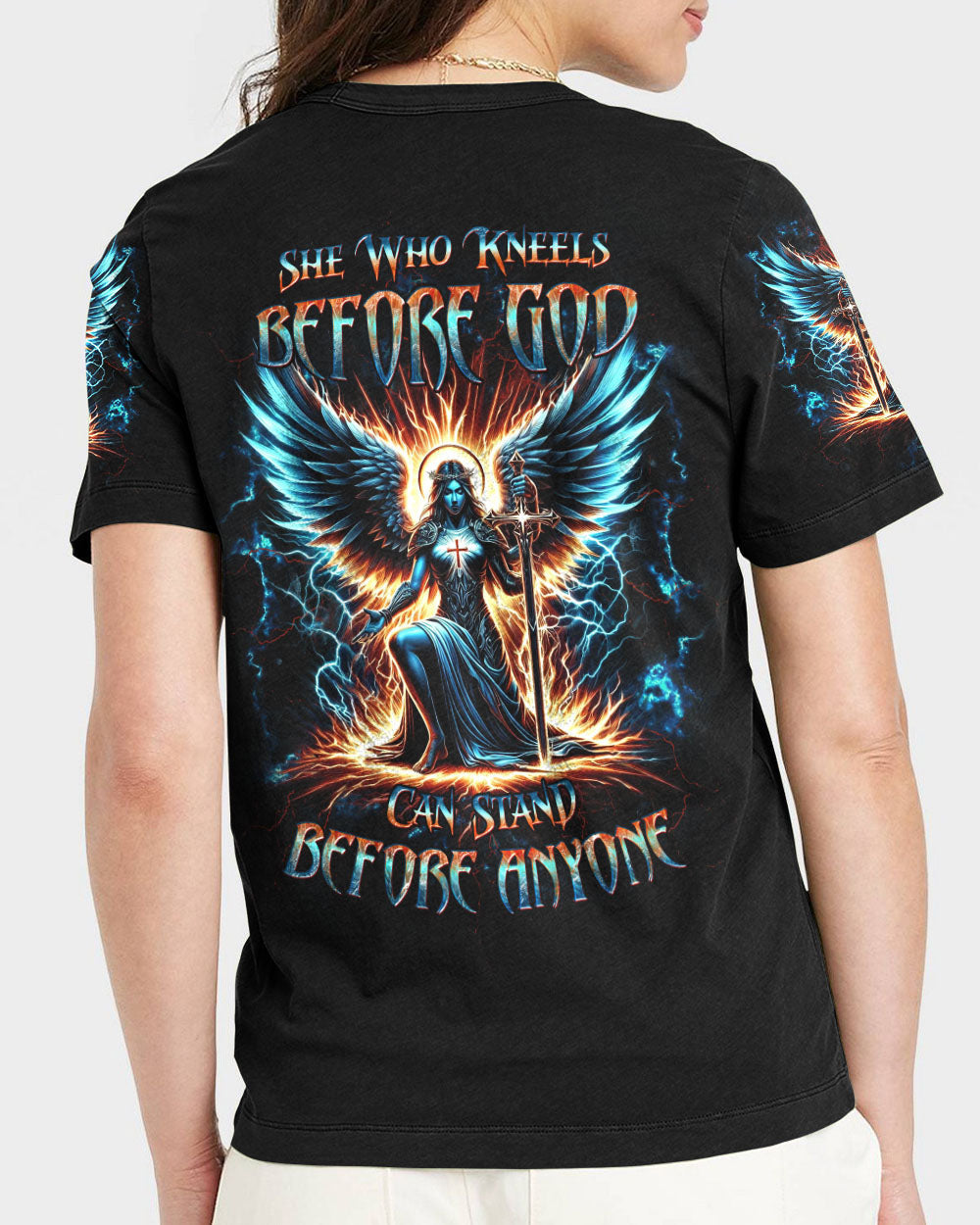 She Who Kneels Before God Women's All Over Print Shirt - Yhdu0203242, easychoo.com