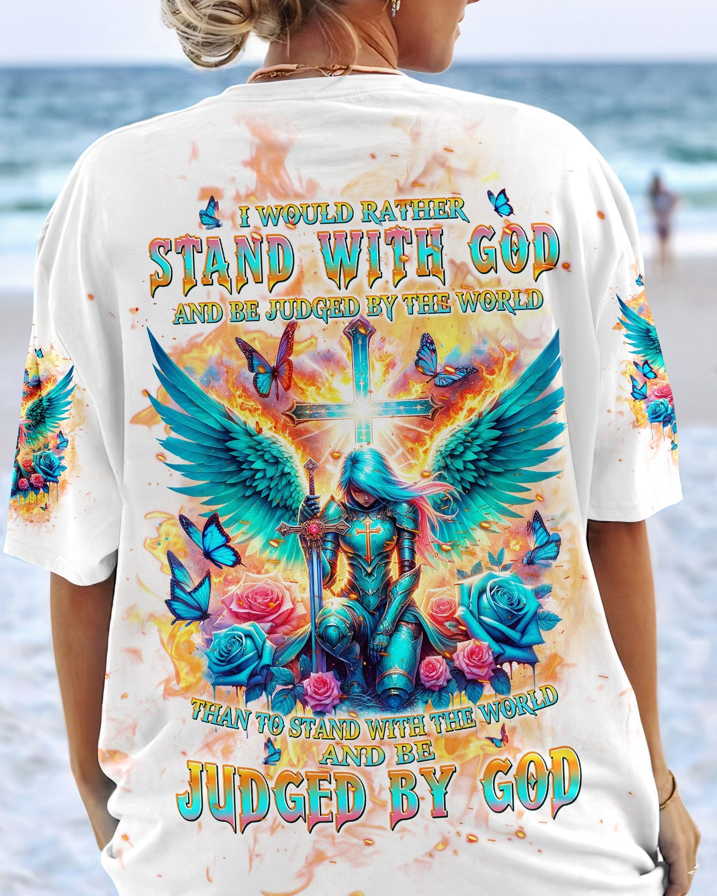 I Would Rather Stand With God Warrior Women's All Over Print Shirt - Tlpq0204243, easychoo.com