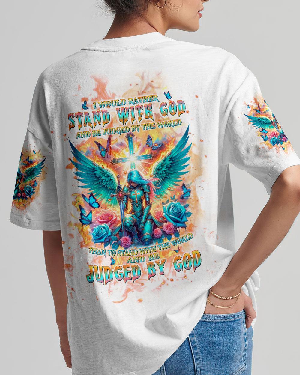 I Would Rather Stand With God Warrior Women's All Over Print Shirt - Tlpq0204243, easychoo.com