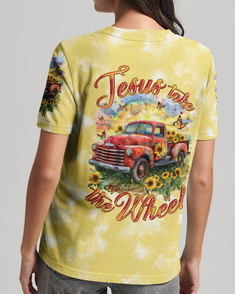 Jesus Take The Wheel Tie Dye Women's All Over Print Shirt - Tytm0603242, easychoo.com