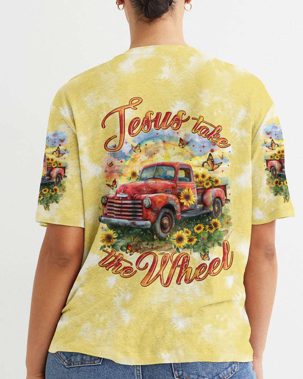 Jesus Take The Wheel Tie Dye Women's All Over Print Shirt - Tytm0603242, easychoo.com
