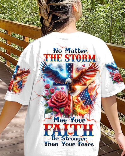 No Matter The Storm Eagle Rose Women's All Over Print Shirt - Tltw1502244, easychoo.com
