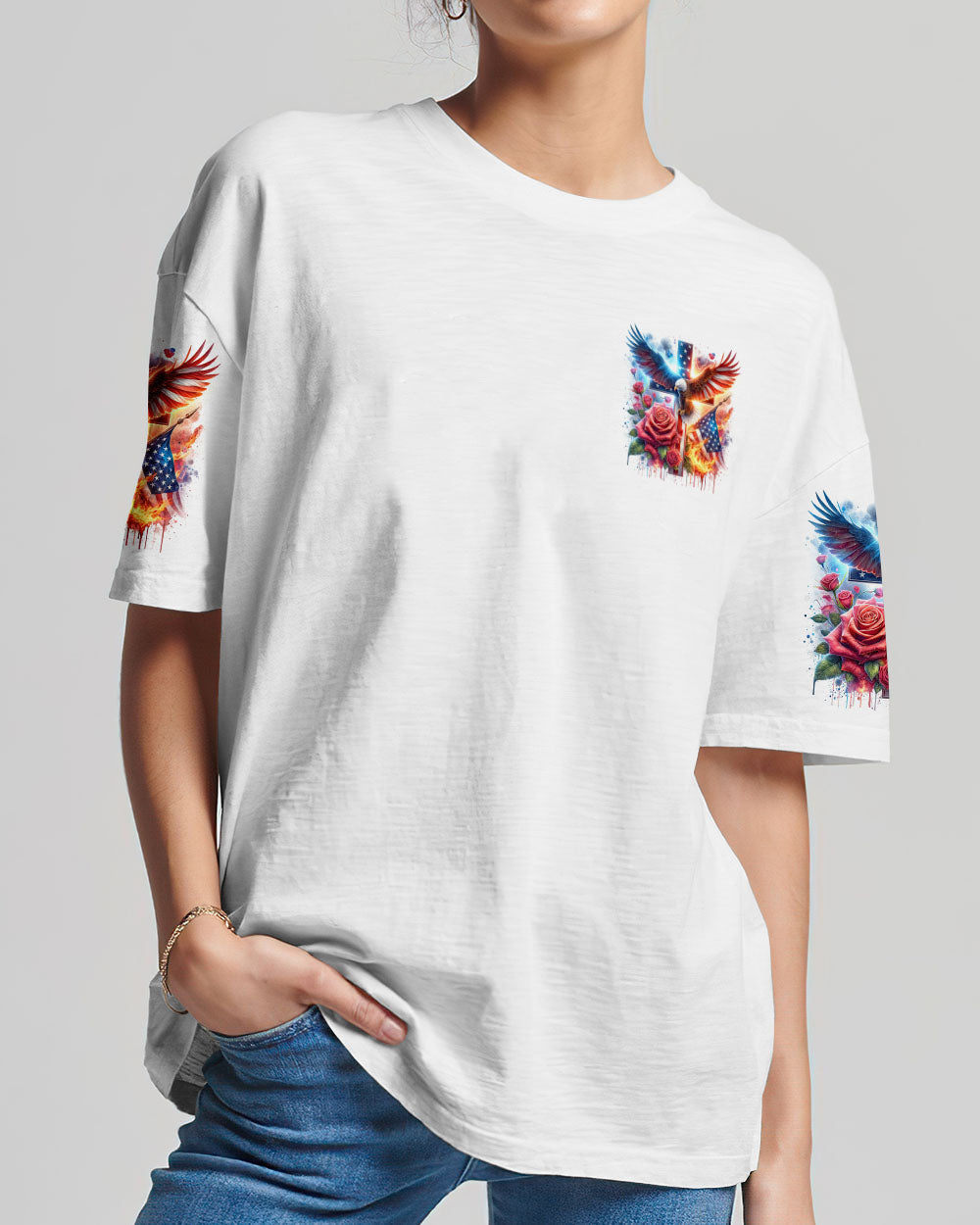 No Matter The Storm Eagle Rose Women's All Over Print Shirt - Tltw1502244, easychoo.com