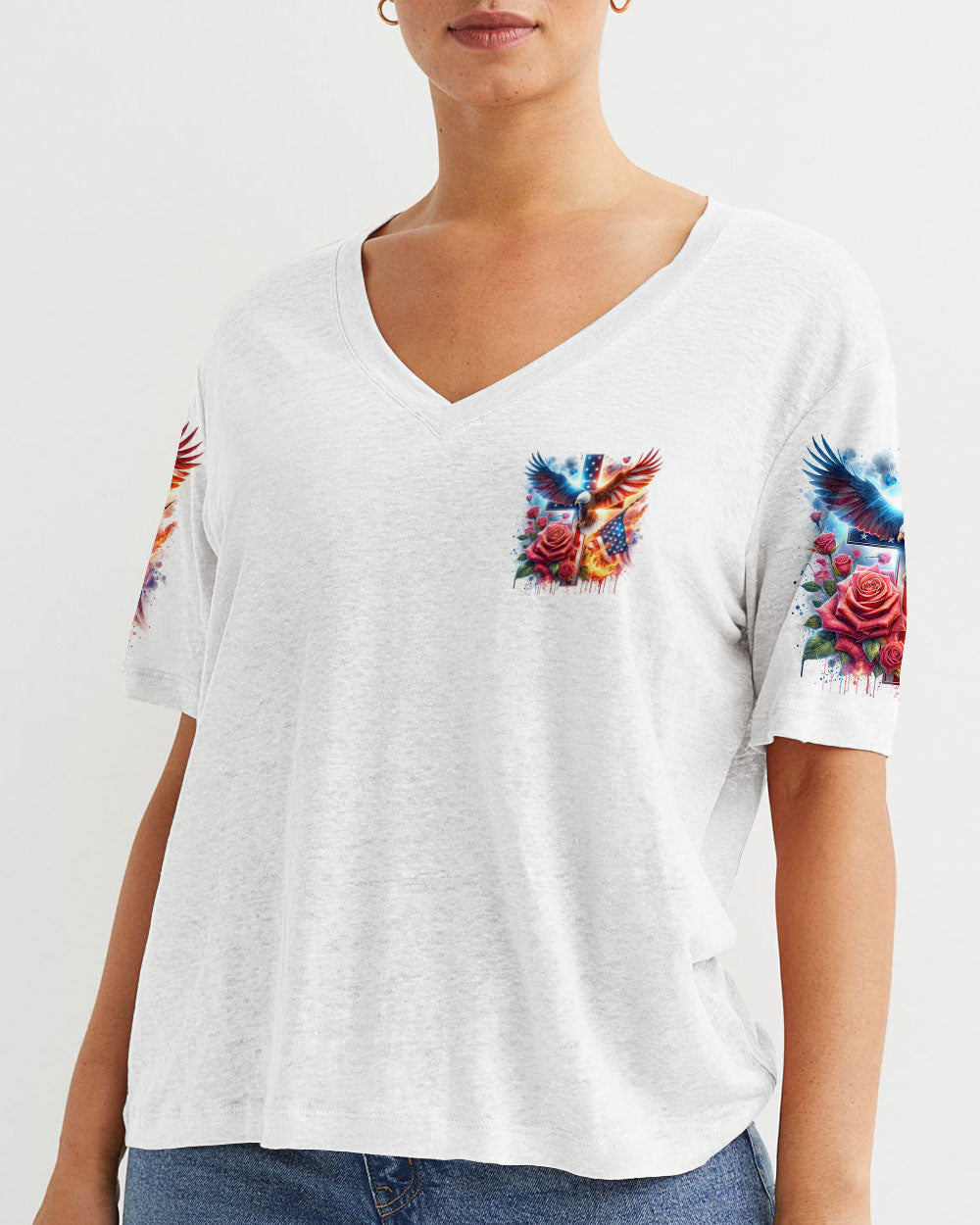 No Matter The Storm Eagle Rose Women's All Over Print Shirt - Tltw1502244, easychoo.com